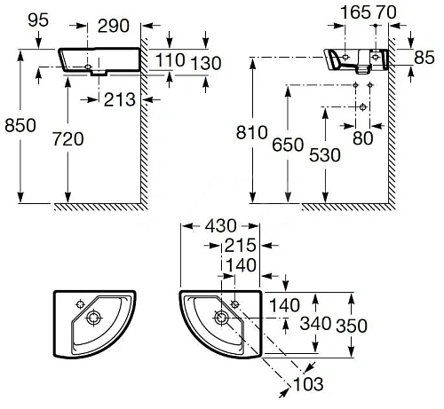 Раковина Roca Hall 35х43 327623000 Раковина Roca Hall 35х43 327623000
