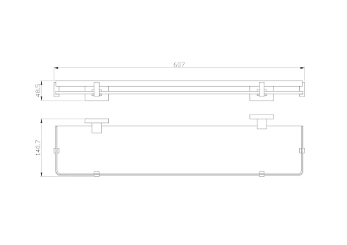 Полка Wonzon & Woghand стеклянная, хром (WW-9727) Полка Wonzon & Woghand стеклянная, хром (WW-9727)