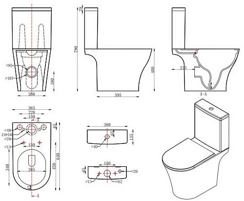 Унитаз напольный Orans Ceramic WM-9907 безободковый с микролифтом 9907WM Унитаз напольный Orans Ceramic WM-9907 безободковый с микролифтом 9907WM