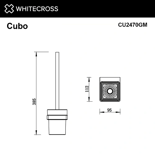 Ершик для унитаза WHITECROSS Cubo CU2470GM оружейная сталь Ершик для унитаза WHITECROSS Cubo CU2470GM оружейная сталь