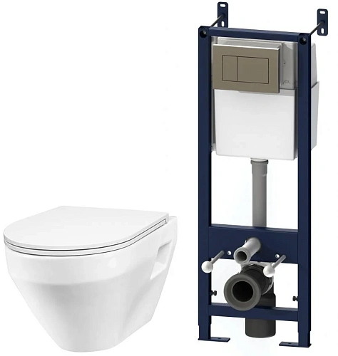 Комплект унитаза AM.PM Spirit IS3701738 с инсталляцией, сиденьем микролифт и клавишей смыва хром Комплект унитаза AM.PM Spirit IS3701738 с инсталляцией, сиденьем микролифт и клавишей смыва хром