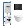 Комплект инсталляции GROSSMAN 900.K31.01.000 с клавишей смыва 700.K31.04.21M.21M черный матовый и унитазом GROSSMAN GR-4447S арт.97.4447S.04.21M