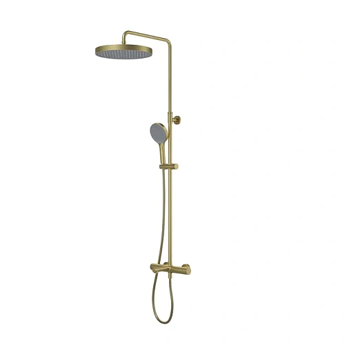 Душевая система IDDIS Duna (DUNMGSTi06) с изливом и термостатом, матовое золото Душевая система IDDIS Duna (DUNMGSTi06) с изливом и термостатом, матовое золото