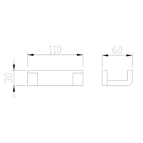 Крючок двойной ABBER Westen AA1750NG никель Крючок двойной ABBER Westen AA1750NG никель