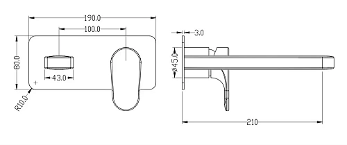 Смеситель для раковины Boheme SPECTRE Matt White 455-MW встраиваемый Смеситель для раковины Boheme SPECTRE Matt White 455-MW встраиваемый