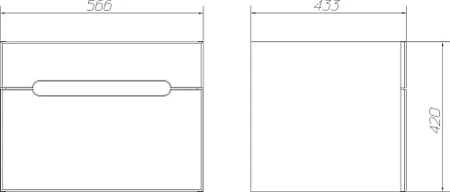 Тумба с раковиной DIWO Коломна 60, подвесная с накладной раковиной, белая, МДФ 462635 Тумба с раковиной DIWO Коломна 60, подвесная с накладной раковиной, белая, МДФ 462635