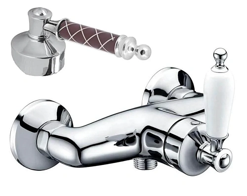 Смеситель для душа Boheme Vogue 224-MR-CH хром Murano, шоколад Смеситель для душа Boheme Vogue 224-MR-CH хром Murano, шоколад