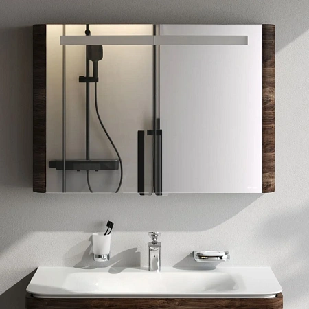 Зеркальный шкаф AM.PM Sensation M30MCX1001NF 100 см, с подсветкой, орех Зеркальный шкаф AM.PM Sensation M30MCX1001NF 100 см, с подсветкой, орех