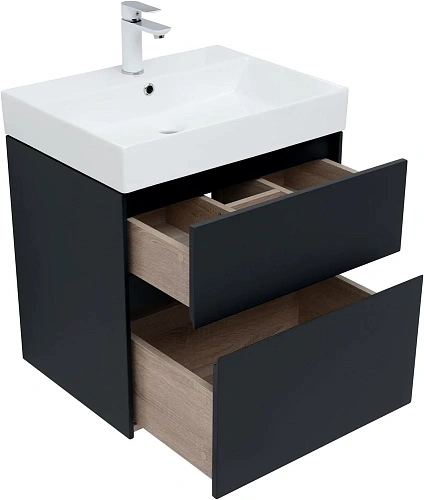 Тумба под раковину Aquanet Бруклин 60 антрацит матовый 00310140 Тумба под раковину Aquanet Бруклин 60 антрацит матовый 00310140