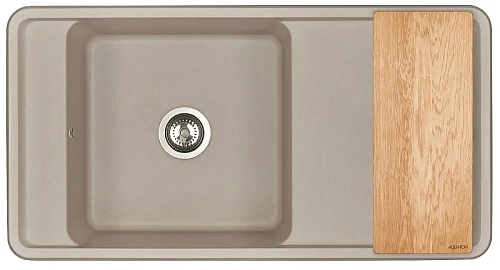 Кухонная мойка Aquaton Беллис 97 1A725132BS250 из литого мрамора, серый шелк Кухонная мойка Aquaton Беллис 97 1A725132BS250 из литого мрамора, серый шелк