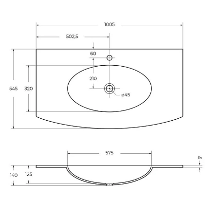 Раковина CEZARES 82416 белый 1005x545 стекло Раковина CEZARES 82416 белый 1005x545 стекло
