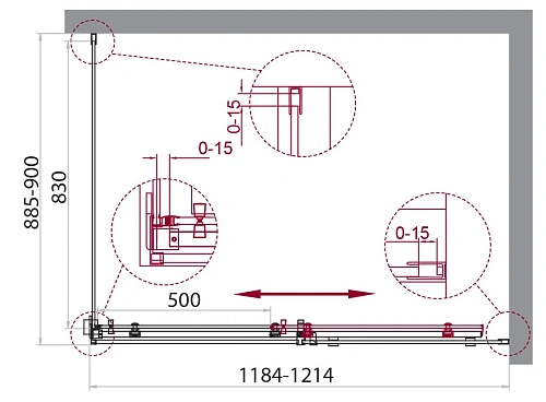 Душевой уголок BelBagno ACQUA-AH-1-120/90-C-NERO Душевой уголок BelBagno ACQUA-AH-1-120/90-C-NERO