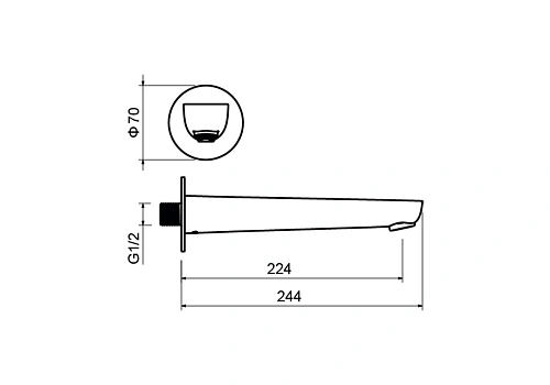 Излив Aquatek Бетта AQ1141BGM черный хром шлифованный Излив Aquatek Бетта AQ1141BGM черный хром шлифованный
