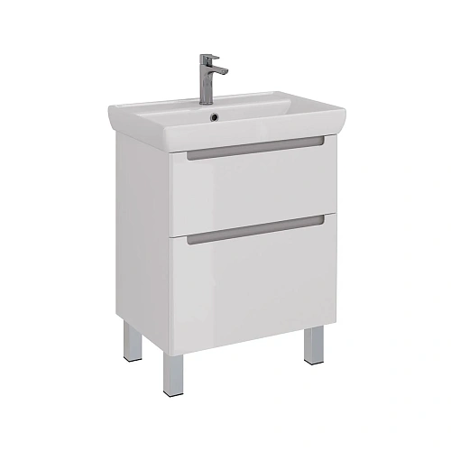 Тумба под раковину Lemark BUNO 70 см подвесная/напольная, серый/белый LM04B70T Тумба под раковину Lemark BUNO 70 см подвесная/напольная, серый/белый LM04B70T