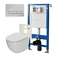 Комплект инсталляции Point Элемент PN45120 с клавишей смыва Меркурий, хром, PN44831C и унитазом Афина с сиденьем микролифт PN41041 Комплект инсталляции Point Элемент PN45120 с клавишей смыва Меркурий, хром, PN44831C и унитазом Афина с сиденьем микролифт PN41041