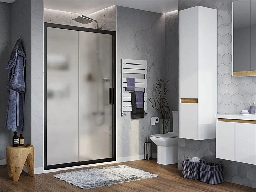 Душевая дверь STWORKI Стокгольм 120 см профиль черный матовый, стекло матовое 467524 Душевая дверь STWORKI Стокгольм 120 см профиль черный матовый, стекло матовое 467524