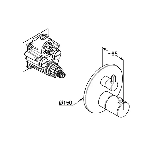 Смеситель для душа Kludi NOVA FONTE Puristic 208105315 термостатический, белый матовый Смеситель для душа Kludi NOVA FONTE Puristic 208105315 термостатический, белый матовый
