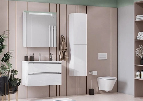 Зеркальный шкаф Roca Victoria Nord 80 белый глянец ZRU9000033 Зеркальный шкаф Roca Victoria Nord 80 белый глянец ZRU9000033