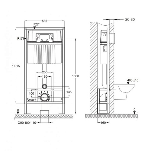 Инсталляция для унитаза BETTOSERB SAVA FREE STANDING SFS40006472 с клавишей смыва SMART хром матовый Инсталляция для унитаза BETTOSERB SAVA FREE STANDING SFS40006472 с клавишей смыва SMART хром матовый