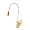 Смеситель для кухни Splenka S41.43.03 с гибким изливом, золотой сатин Смеситель для кухни Splenka S41.43.03 с гибким изливом, золотой сатин