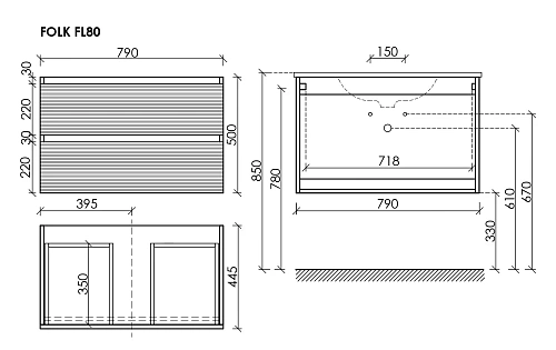 Тумба под раковину SANCOS Folk FL80CP 790х445х500 капучино, подвесная Тумба под раковину SANCOS Folk FL80CP 790х445х500 капучино, подвесная