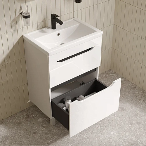 Тумба с раковиной IDDIS Ray RAY60WFi95K напольная, 60 см, белый Тумба с раковиной IDDIS Ray RAY60WFi95K напольная, 60 см, белый