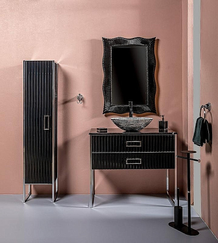 Тумба под раковину Armadi Art Monaco 100см черная глянец + хром под раковину чашу 867-100-BCR Тумба под раковину Armadi Art Monaco 100см черная глянец + хром под раковину чашу 867-100-BCR