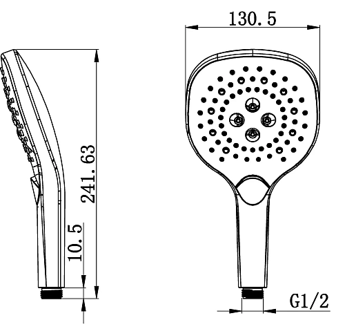 Душевая лейка Wonzon & Woghand черный матовый (WW-981358-MB) Душевая лейка Wonzon & Woghand черный матовый (WW-981358-MB)
