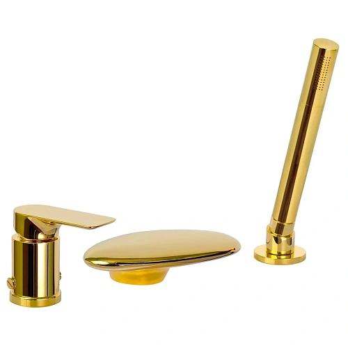 Смеситель на борт ванны Remer Infinity I07UFDO, золото глянцевое Смеситель на борт ванны Remer Infinity I07UFDO, золото глянцевое