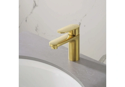 Смеситель для раковины Aquatek НИКА AQ1810BG золото шлифованное Смеситель для раковины Aquatek НИКА AQ1810BG золото шлифованное