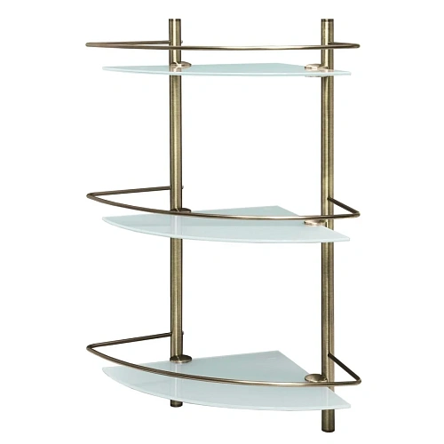 Полка WasserKRAFT K-3533 стеклянная тройная светлая бронза Полка WasserKRAFT K-3533 стеклянная тройная светлая бронза