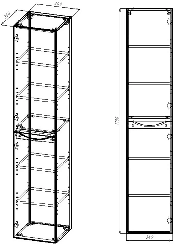 Шкаф-пенал Vincea Mia VSC-2M170RW-L подвесной, 1700x350x350, R.Wood, левый Шкаф-пенал Vincea Mia VSC-2M170RW-L подвесной, 1700x350x350, R.Wood, левый