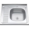 Картинка анонса товара «кухонная мойка melana 6060 r 0,6/160 декор накладная прямоугольная с сифоном (156d t r *15) 156d t r (*15)»