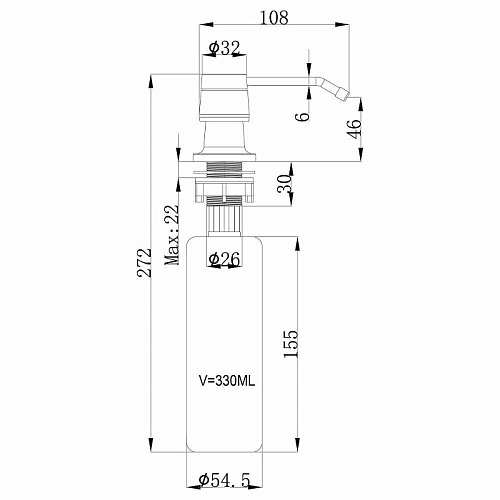 Дозатор жидкого мыла Swedbe Selene 0101B Дозатор жидкого мыла Swedbe Selene 0101B