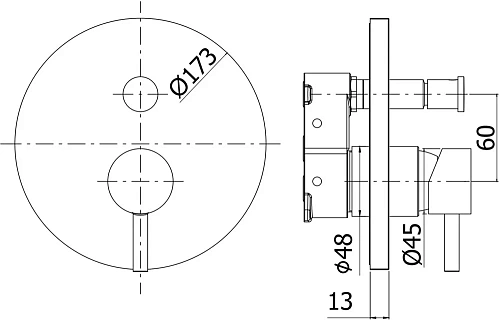 Смеситель для душа Paffoni Light LIGBOX015CR Смеситель для душа Paffoni Light LIGBOX015CR