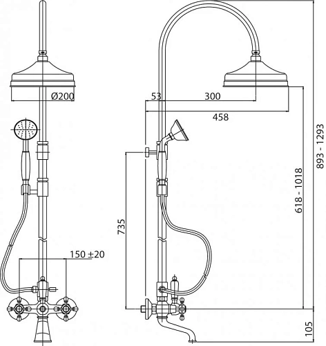 Душевая система CEZARES LORD-CVD-03/24-M Душевая система CEZARES LORD-CVD-03/24-M