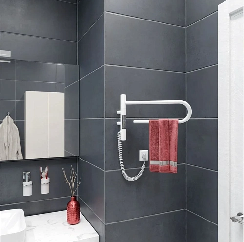 Полотенцесушитель электрический Vincea VTD-1P1WE 39x25, белый, таймер Полотенцесушитель электрический Vincea VTD-1P1WE 39x25, белый, таймер