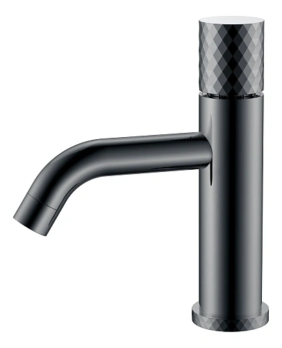 Смеситель для раковины Boheme STICK Shine Gun Metal низкий с ручкой DIAMOND 121-SGM графит глянец Смеситель для раковины Boheme STICK Shine Gun Metal низкий с ручкой DIAMOND 121-SGM графит глянец