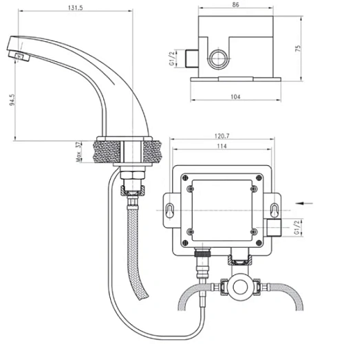 Смеситель для раковины Kaiser Sensor 38111 Смеситель для раковины Kaiser Sensor 38111
