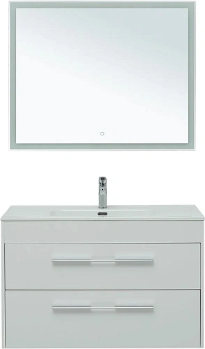 Комплект мебели Aquanet Августа 100 белый (ручка хром) 00281160 Комплект мебели Aquanet Августа 100 белый (ручка хром) 00281160