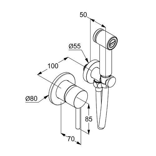 Гигиенический душ Kludi BOZZ 38998N576 брашированный никель Гигиенический душ Kludi BOZZ 38998N576 брашированный никель