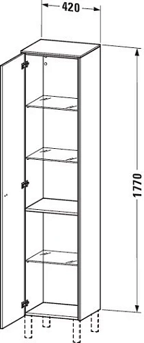Шкаф-пенал Duravit Brioso BR1330R1022 42 см белый глянцевый Шкаф-пенал Duravit Brioso BR1330R1022 42 см белый глянцевый