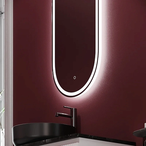 Зеркало Sancos Oval OV45F 450х900 фронтальная подсветка с сенсорным управлением Зеркало Sancos Oval OV45F 450х900 фронтальная подсветка с сенсорным управлением