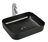 Раковина Sintesi SIN-LVB-APP-409BM_SIN-VF-40BM накладная черная матовая+выпуск клик-клак, черный матовый