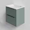 Тумба с раковиной La Fenice SIMPLA TWIN Grigio 100 NFNC-01-SIM-G-100-2-3-100 серо-зеленая матовая