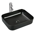 Раковина Sintesi SIN-LVB-APP-409BM_SIN-VF-40BM накладная черная матовая+выпуск клик-клак, черный матовый Раковина Sintesi SIN-LVB-APP-409BM_SIN-VF-40BM накладная черная матовая+выпуск клик-клак, черный матовый