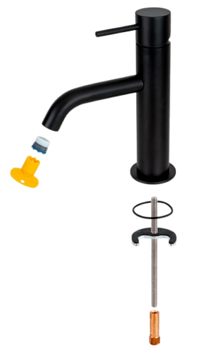 Смеситель для раковины Remer X Style X12NO, черный матовый Смеситель для раковины Remer X Style X12NO, черный матовый