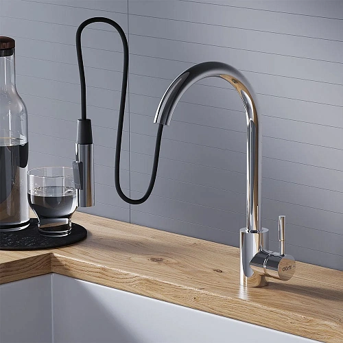 Смеситель для кухни Dorff Logic D3007500 с вытягивающимся изливом, хром Смеситель для кухни Dorff Logic D3007500 с вытягивающимся изливом, хром