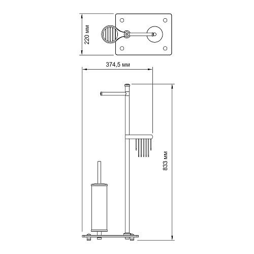Стойка аксессуаров WasserKRAFT K-1264NICKEL никель Стойка аксессуаров WasserKRAFT K-1264NICKEL никель