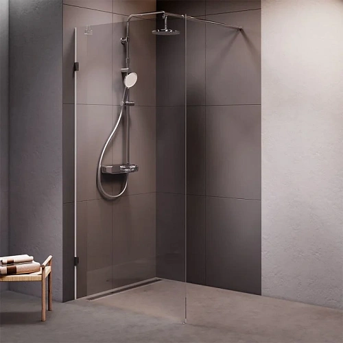 Душевая перегородка AM.PM X-Joy W94UWI-100-F1-MTE 100x195, стекло прозрачное 8 мм с покрытием, профиль хром матовый Душевая перегородка AM.PM X-Joy W94UWI-100-F1-MTE 100x195, стекло прозрачное 8 мм с покрытием, профиль хром матовый